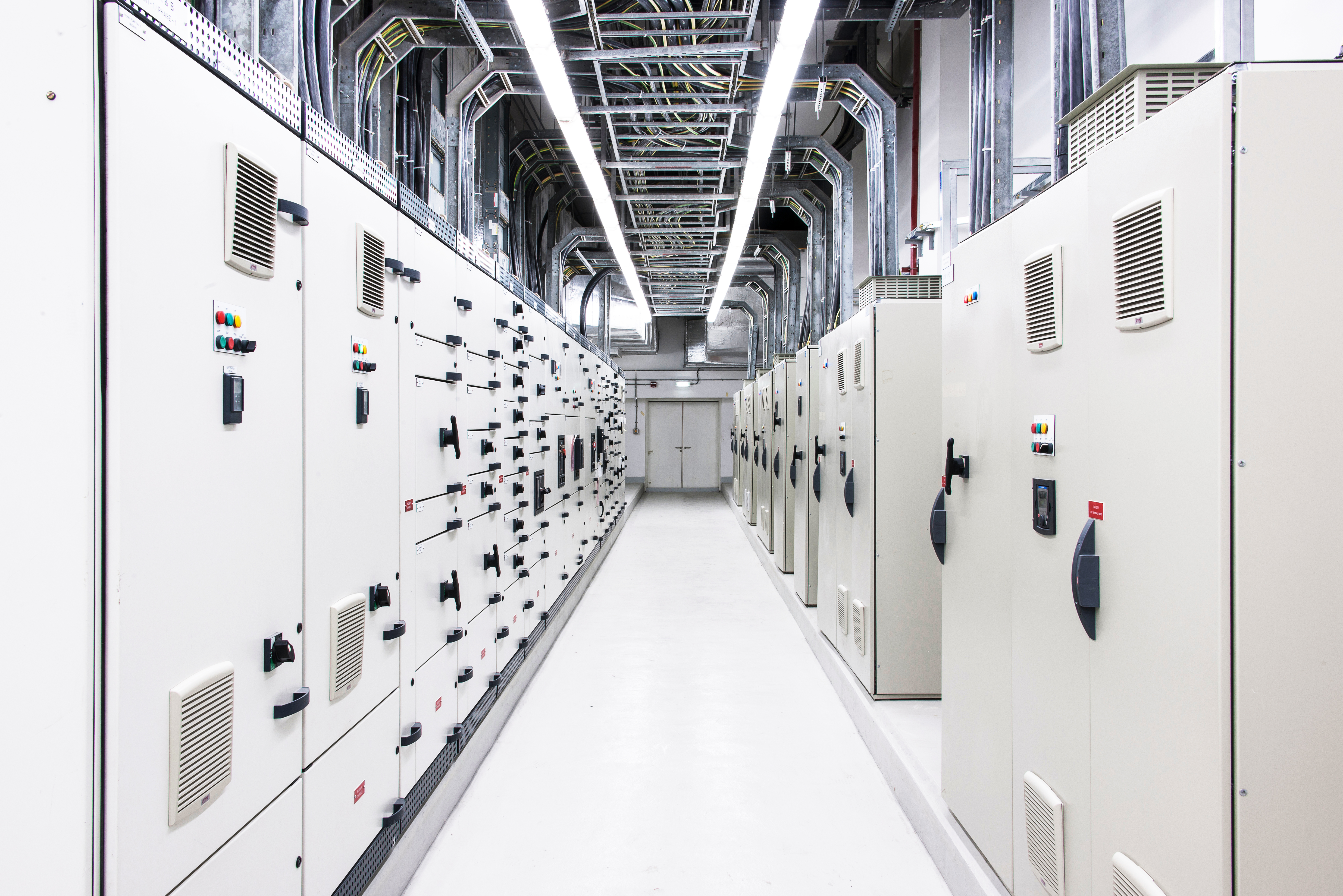 control room cabinets district cooling plant perspective view